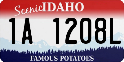 ID license plate 1A1208L