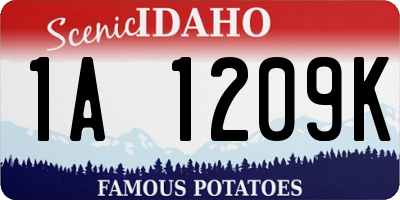 ID license plate 1A1209K
