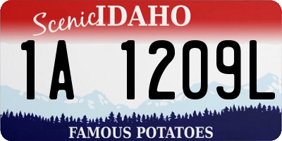 ID license plate 1A1209L