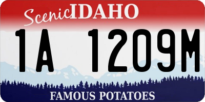 ID license plate 1A1209M