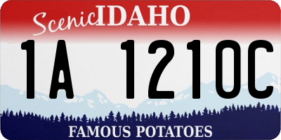 ID license plate 1A1210C