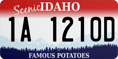ID license plate 1A1210D