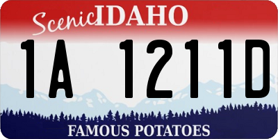 ID license plate 1A1211D