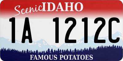 ID license plate 1A1212C