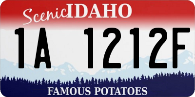 ID license plate 1A1212F