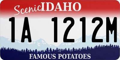 ID license plate 1A1212M