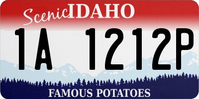 ID license plate 1A1212P