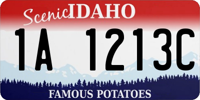 ID license plate 1A1213C