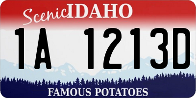 ID license plate 1A1213D