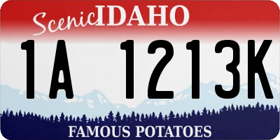 ID license plate 1A1213K