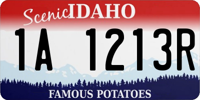 ID license plate 1A1213R