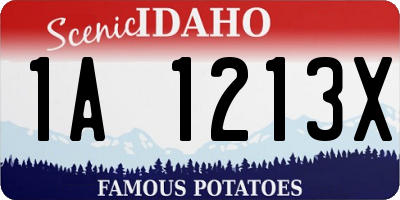 ID license plate 1A1213X