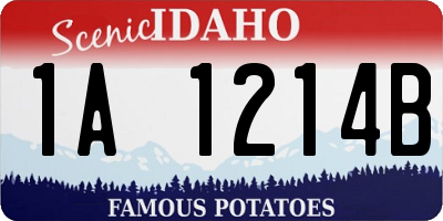 ID license plate 1A1214B
