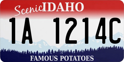 ID license plate 1A1214C