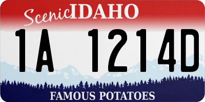ID license plate 1A1214D