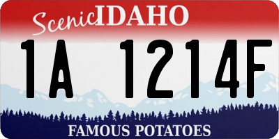 ID license plate 1A1214F