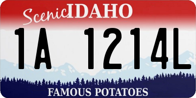 ID license plate 1A1214L