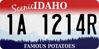 ID license plate 1A1214R