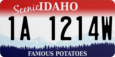 ID license plate 1A1214W
