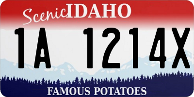 ID license plate 1A1214X