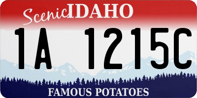 ID license plate 1A1215C