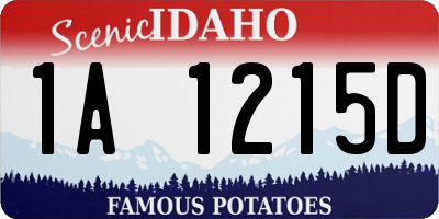 ID license plate 1A1215D