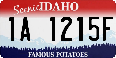 ID license plate 1A1215F