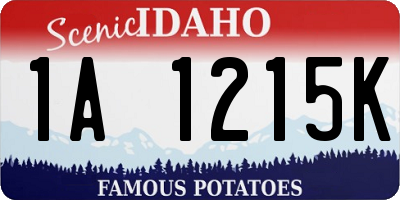 ID license plate 1A1215K
