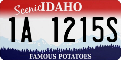 ID license plate 1A1215S