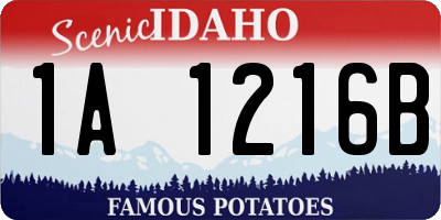 ID license plate 1A1216B