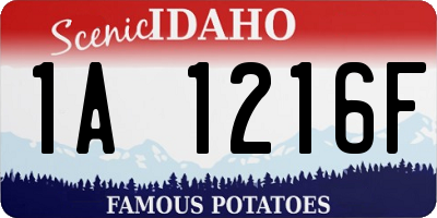 ID license plate 1A1216F