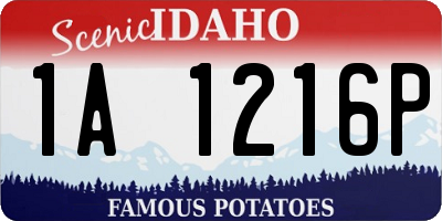 ID license plate 1A1216P