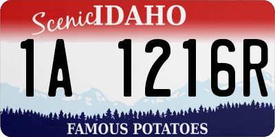 ID license plate 1A1216R