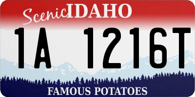 ID license plate 1A1216T