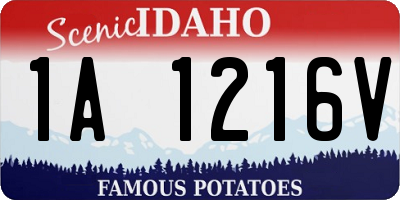 ID license plate 1A1216V