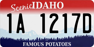 ID license plate 1A1217D