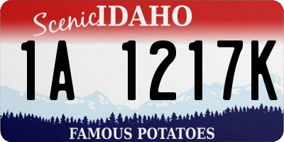 ID license plate 1A1217K