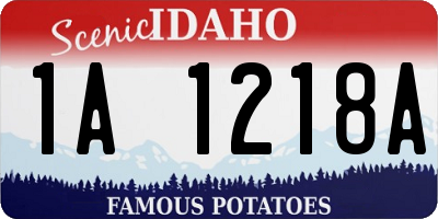 ID license plate 1A1218A