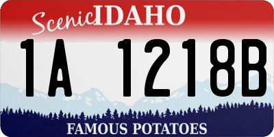 ID license plate 1A1218B