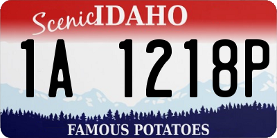 ID license plate 1A1218P