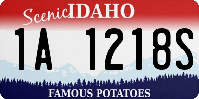 ID license plate 1A1218S
