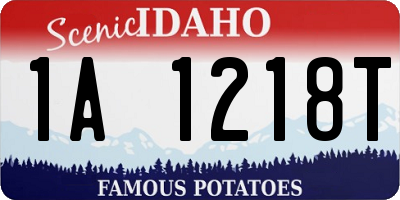 ID license plate 1A1218T
