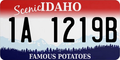 ID license plate 1A1219B