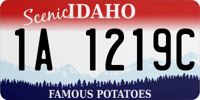 ID license plate 1A1219C