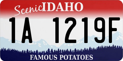 ID license plate 1A1219F