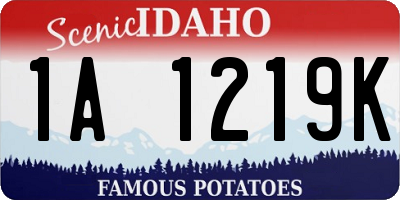 ID license plate 1A1219K