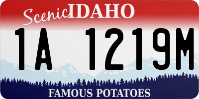 ID license plate 1A1219M