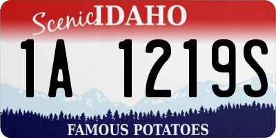 ID license plate 1A1219S