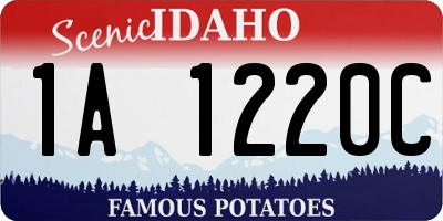 ID license plate 1A1220C
