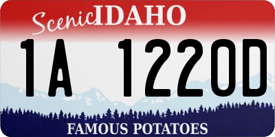 ID license plate 1A1220D